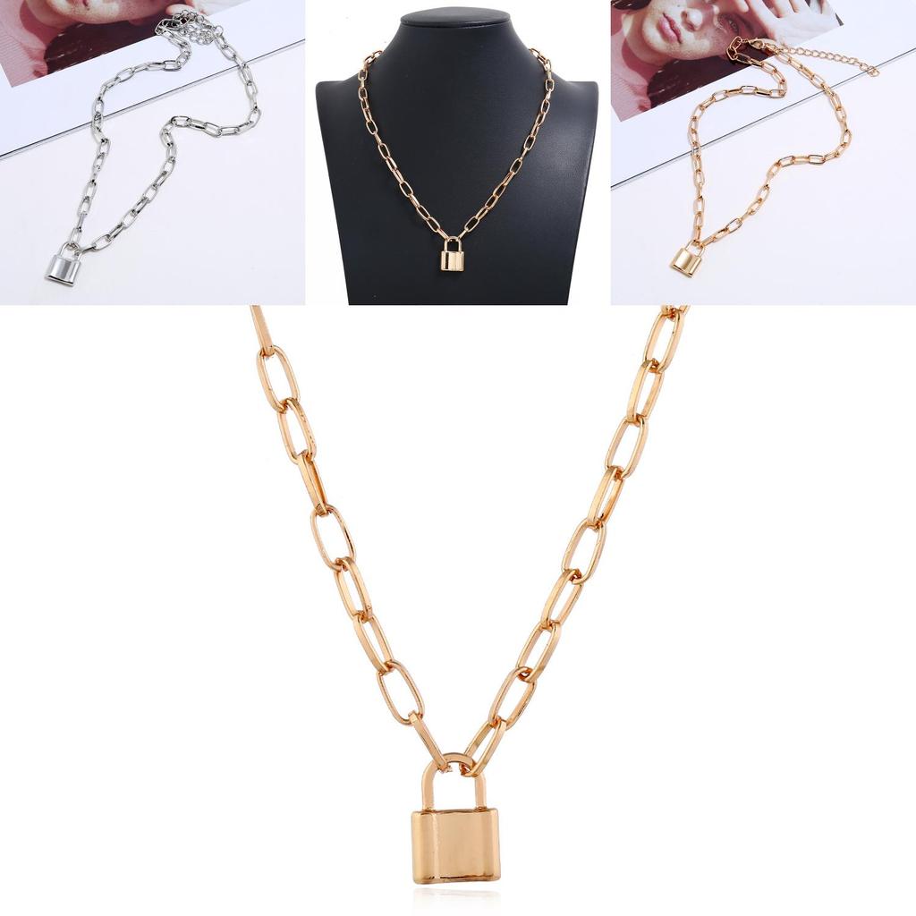 Punk Fashion Alloy Chain Necklace With Pendant For Casual Wear And Gifts