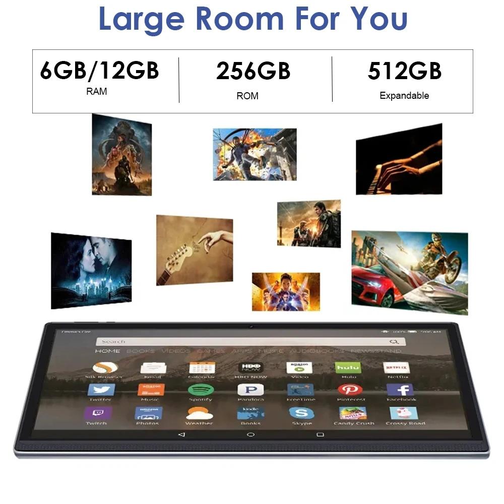14,6-дюймовый планшетный ПК глобальной версии Android 12,0 Deca Core 12 ГБ + 512 ГБ с двумя 4G LTE SIM планшетами Pad IPS Bluetooth 5,0 планшет