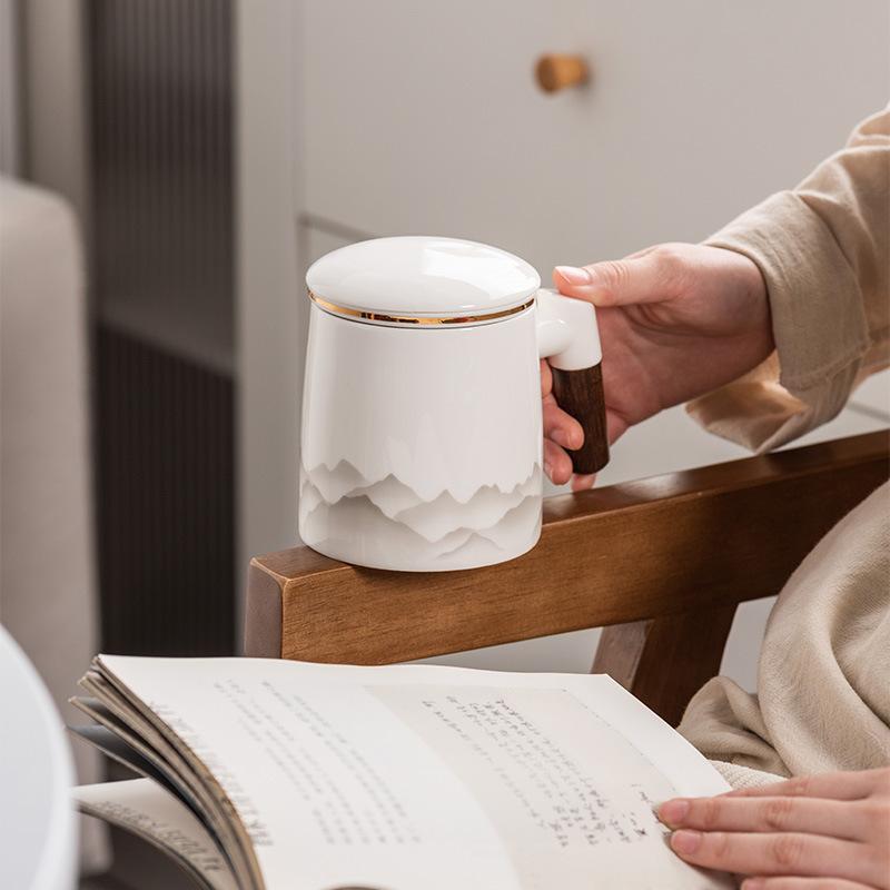 Чашка для чая, чашка для разделения чая, керамическая чашка, чашка для чая высокой ценности, офисная кружка с крышкой, подарок к фестивалю