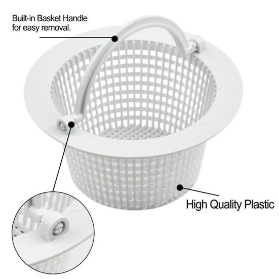 Замена корзины скиммера для бассейна с ручкой Долговечная фильтрующая корзина Простота обслуживания Профилактическая корзина для удаления мусора из бассейна Аксессуары для чистки