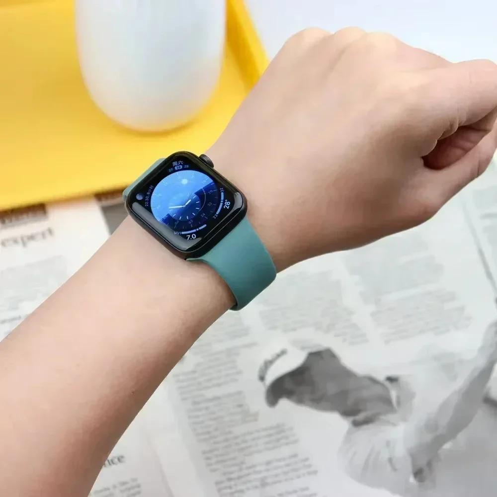 Silicone Band For Apple Watch straps 45mm 44mm 40mm 41mm 42mm-46mm sport bracelet iwatch series 8 7 6 5 4 3 SE 9 10 Ultra 2 49mm