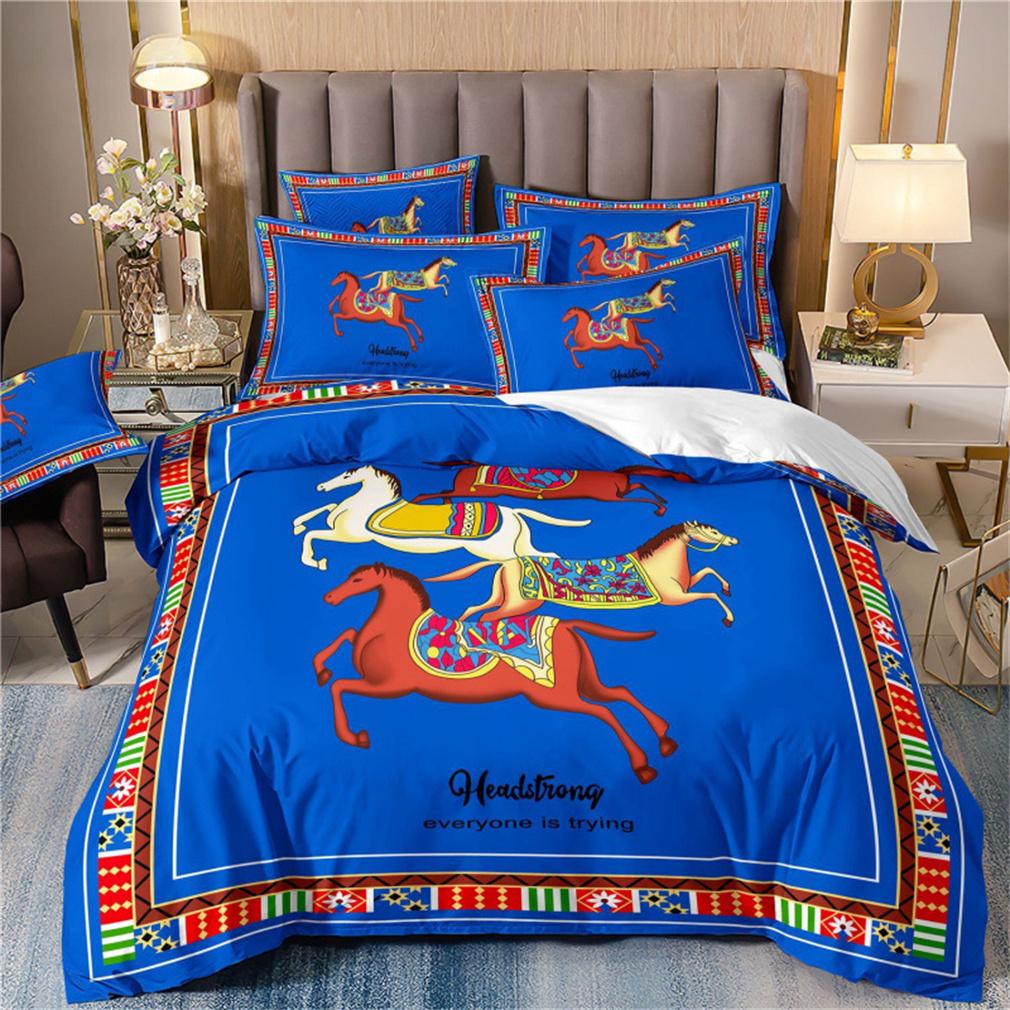 Microfibre Bedding Sets, European Retro Style, Children's Bed Linen with Zip Room Decor Duvet Cover for Teenagers Adult 2-Piece