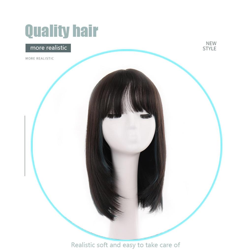 Короткий парик с челкой для женщин, синтетические парики, черные, коричневые парики для косплея для вечеринок, на каждый день, до плеч