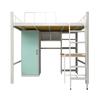 University Loft Bed with Desk & Bookshelf: High Sleeper Bunk Bed for Students