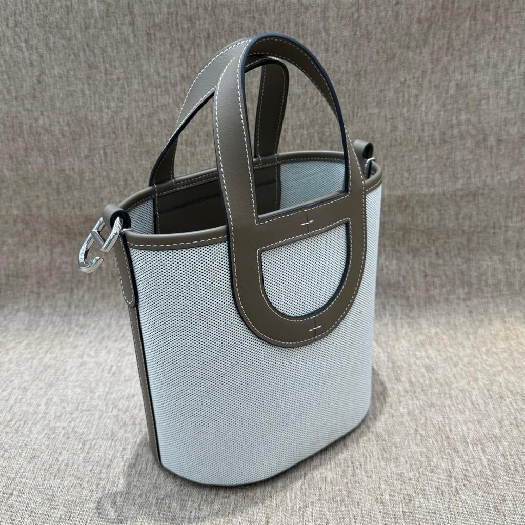 2026 Новая Модная Канва с Быстрой Первосортной Коровьей Кожей Свиной Нос Сумка-Ведро Прочная Корзина для Овощей Сумка