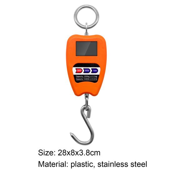 Портативные весы с крючками, 200 кг/50 г, высокая безопасность, легко читаемые, компактные электронные подвесные весы прямого типа, промышленные весы