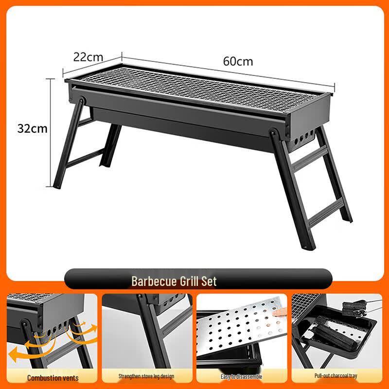 GUAIKEAI Portable Foldable Charcoal BBQ Grill