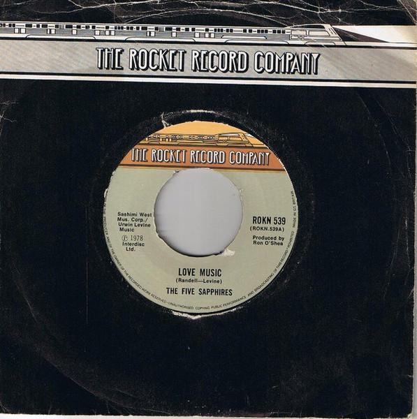 7inch Record FIVE SAPPHIRES - Love Music ROKN539 The Rocket Reco 1978 UK Pop Used