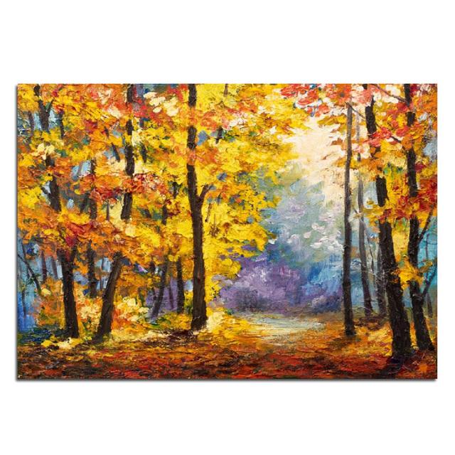 Картина маслом на холсте, художественные постеры и принты, красочные картины с древесными растениями, настенные картины для дома, украшение для гостиной, без рамки