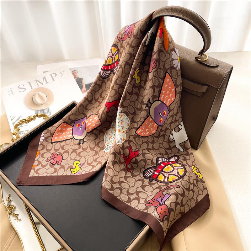 70 * 70cm New Silk Small Square Scarf For Women'S Neck Protection Professional Scarf Versatile Hair Tie Headscarf Scarf