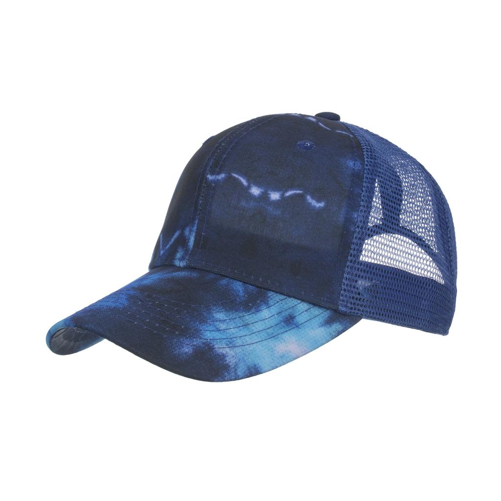 Spring and summer new tie-dye printing mesh cap baseball cap embroidery cap sun hat sun hat