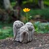 WOWTAC Jizo Statue Set, a Soothing and Cute Small Figurine, a Jizo Guardian Deity, Made of Granite, Perfect for Wishing Happiness and Good Fortune,