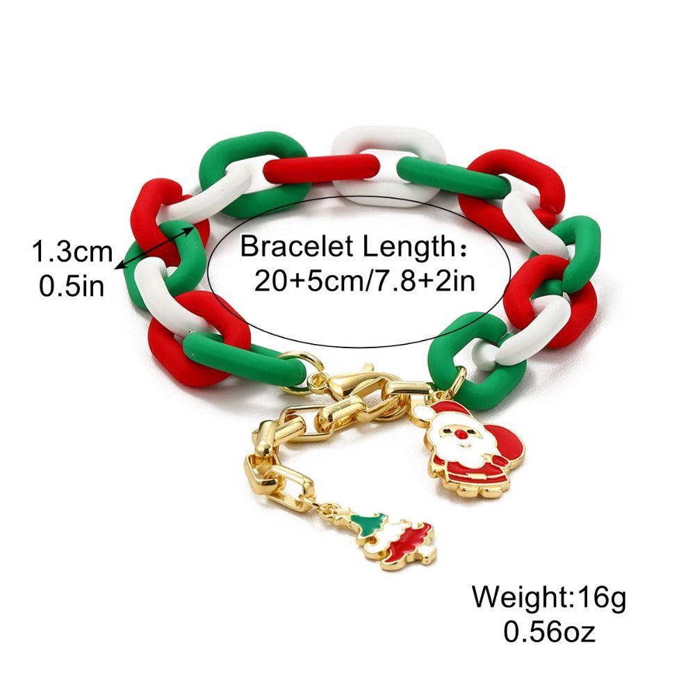 Cartoon Double Layer Christmas Necklace Santa Christmas Tree Rice Beaded Chain Jewelry Accessories Gingerbread Man