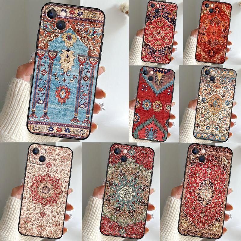 Persian Carpet Floral Pattern Case For Samsung Galaxy S25 Ultra S23 S22 S21 S24 Ultra S9 S10 S20 Plus S24 FE Phone Cover