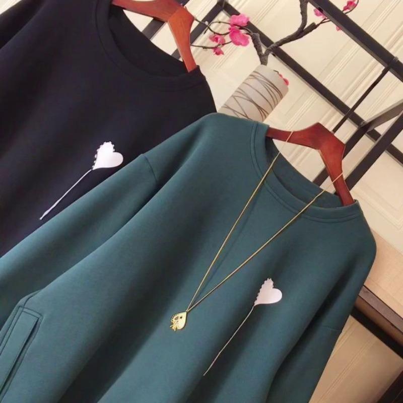 Женский свитшот оверсайз флисовый утолщенный свободный с круглым вырезом повседневный пуловер с длинным рукавом зимний свитшот топ