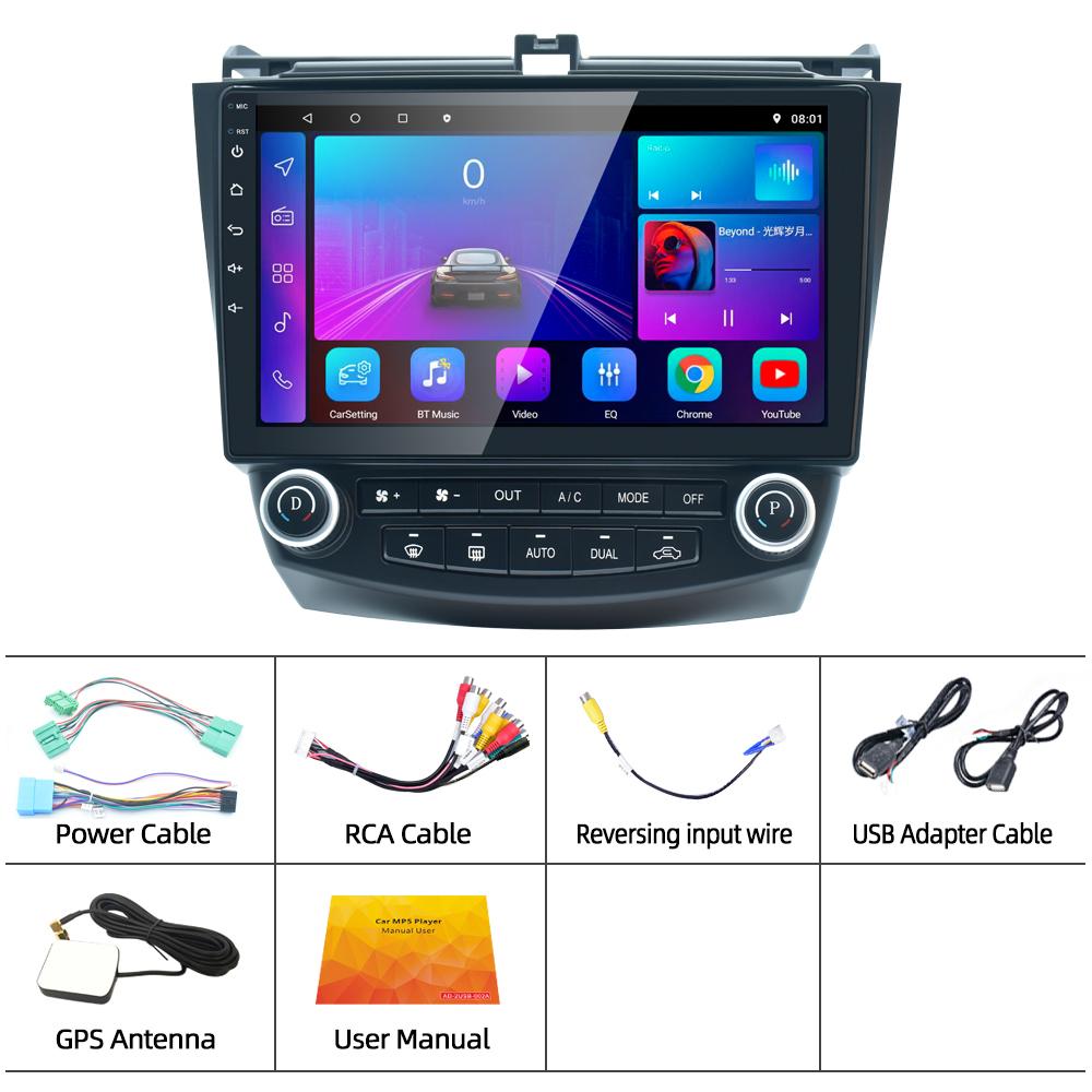 Reakosound Android 11 10,1-дюймовый автомобильный мультимедийный плеер Carplay с GPS-навигацией, аудио, WIFI, автомобильное радио, стерео для Honda Accord 2003-2008