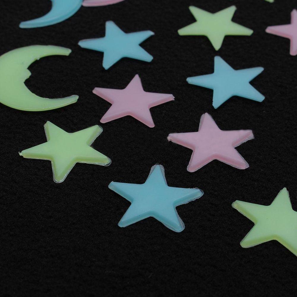 Luminous Home Decal DIY Room Decoration Mural 3D Wall Stickers Stars Moon Stickers Glow In The Dark