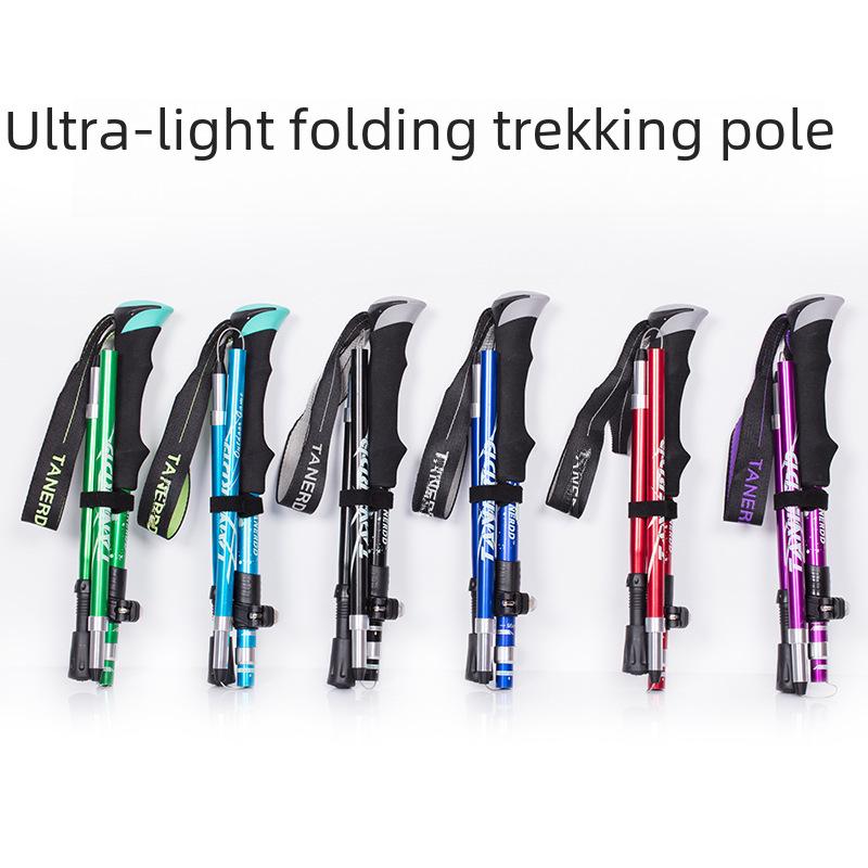 Ultra-Light Folding Aluminum Alloy Trekking Pole for Hiking