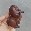 Chinese Antique Boxwood Wooden Hand Carved Exquisite Little Fat Horse Statue Art