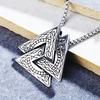 Hnsp Viking Triangle Pendant Necklace For Men 50cm Stainless Steel Chain Jewelry