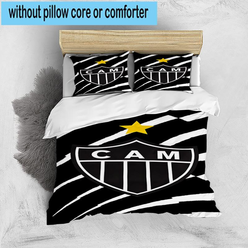 3pcs Clube Atlético Mineiro With Shield Bedding Set Duvet Cover Closure Includes 1 Duvet Cover & 2 Pillowcases Bedding Sets Home Decor Gifts
