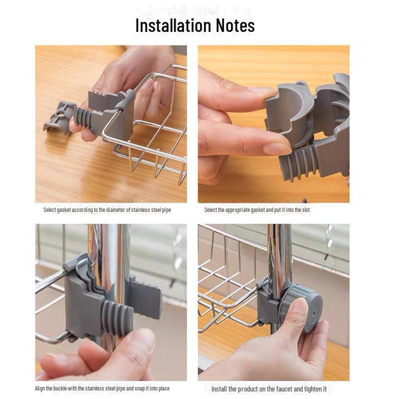 Многофункциональная кухонная полка из нержавеющей стали для хранения губок и тряпок