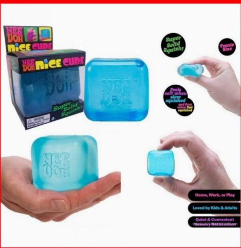 Nice Cube Sensory Squeeze Toy With Super Solid Squish Stress Easing Anxiety Sensory Tool - 2.25" Cube