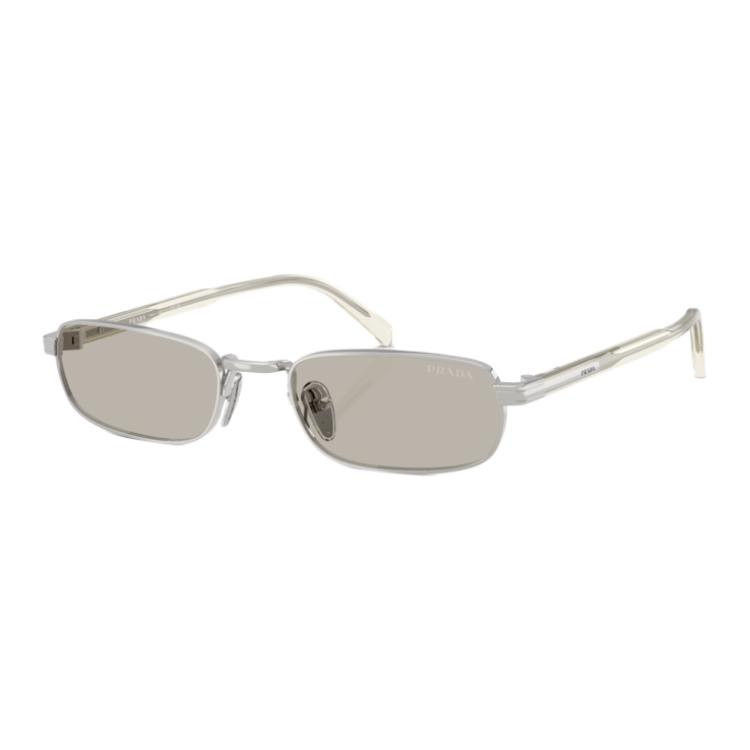 Prada Logo Metal Square Sunglasses Unisex sunglasses Transparent Silver 0PRB54S-1BC30P54