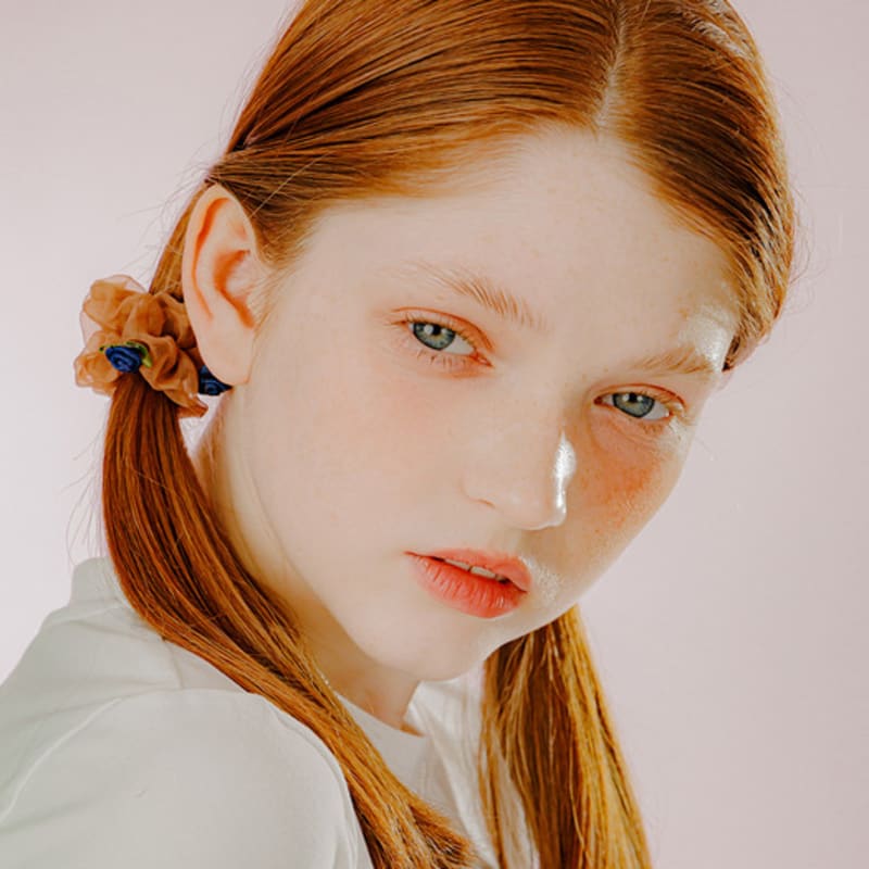 Прозрачная резинка-скранчи мини-роза mellotory (коричневый)