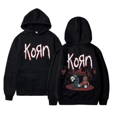 Толстовка с капюшоном Rock Band Korn Graphic для мужчин и женщин, флис, хлопок, свободный свитшот, топы, мужская винтажная готическая одежда
