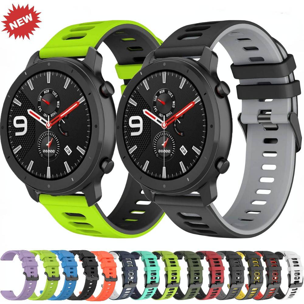Силиконовый ремешок 22 мм 20 мм для Amazfit Active 2/GTS 4 Mini 3 2e Браслет для Amazfit GTR/4 3 Pro 47 мм/Amazfit Bip 6/Balance 2 Ремешок