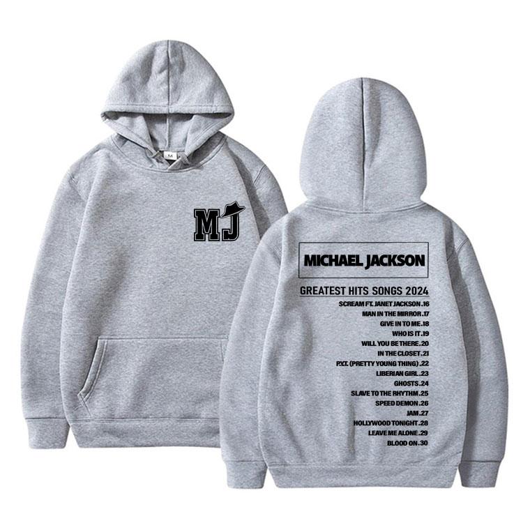 Classic Vintage Michael Jackson Greatest Hits Songs 2024 Hoodie Men Women Gothic Punk Sweatshirt Men's Rock Oversized Streetwear
