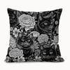 Black Cat Pattern Pillow Cover Funny Its Fine Quote Cushion Case Grunge Style Home Decor Novelty Gift