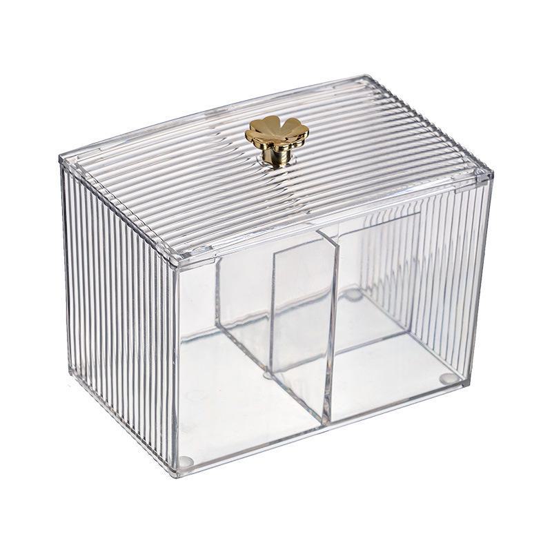 Clover Multi-Use Desktop Storage Box for Cotton Swabs, Cosmetics, Jewelry, and Small Household Items