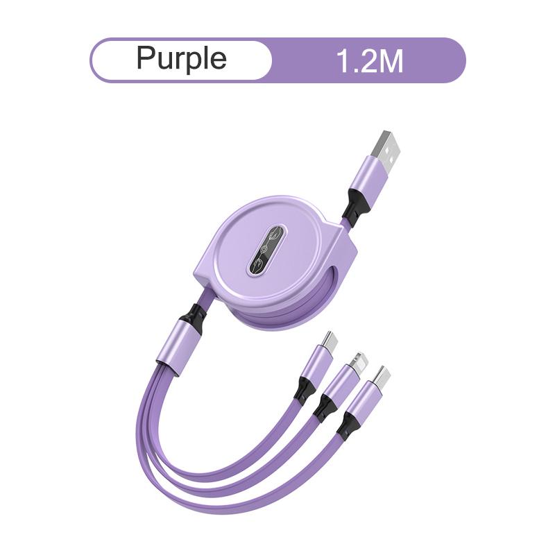 3 в 1 USB-кабель для быстрой зарядки Кабель USB Type C для iPhone Samsung Huawei Xiaomi Micro USB Lightning Cable Зарядное устройство