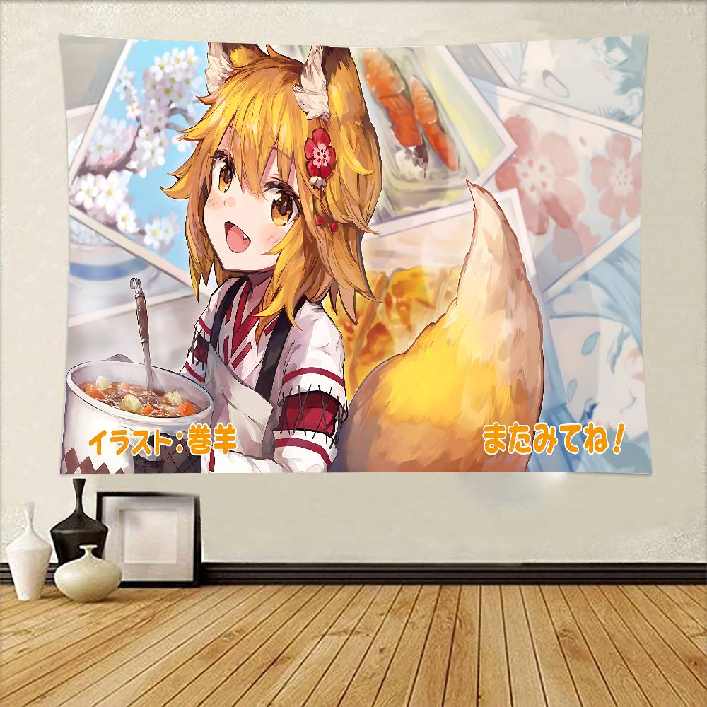 The Helpful Fox Senkosan Tapestry Wall Hanging Printed Polyester Tapestry INS Decoration Wall Decor