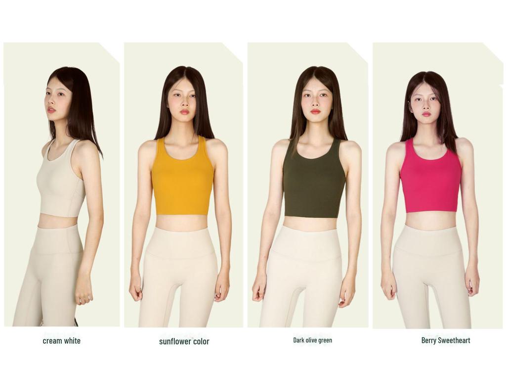 Qiaoyi High-Strength Shockproof Sports Bra for Running & Fitness - Fixed Cup Design for Large Chest