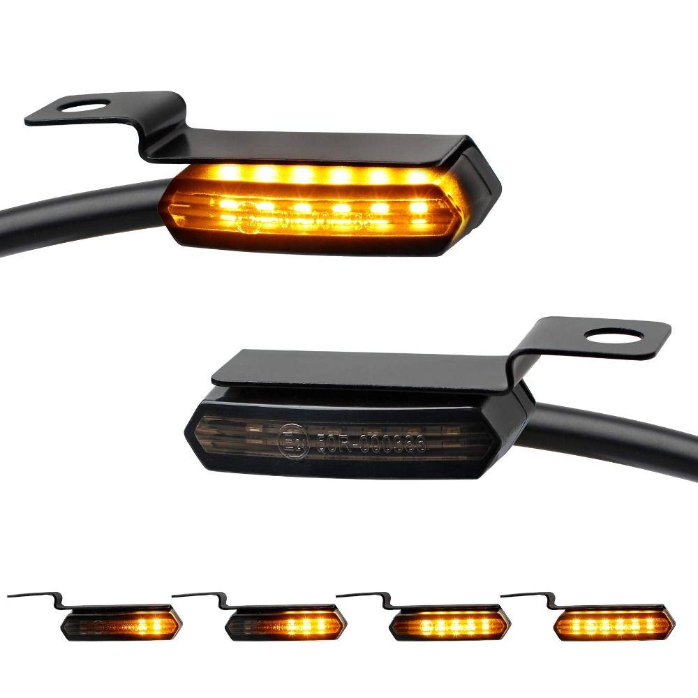 1 Pair Universal Universal Turn Signals Amber Light LED Turn Signals Flowing Handlebar  for Harley