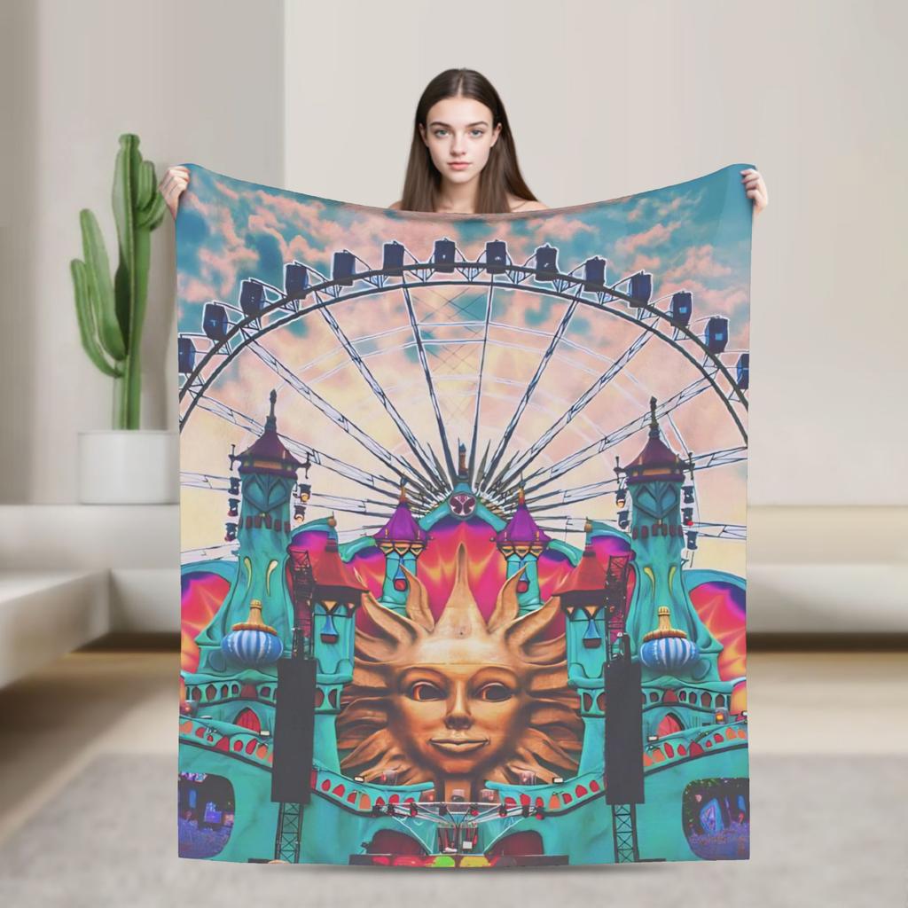 Tomorrowlands Music Festival Flannel Blankets Warm Throw Blanket for Living Room Decorative Fashion Bedspread Sofa Bed Cover