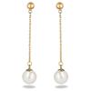 [M7026] - Ivory 'Perla' Gold Plated Earrings - 43x8 Mm
