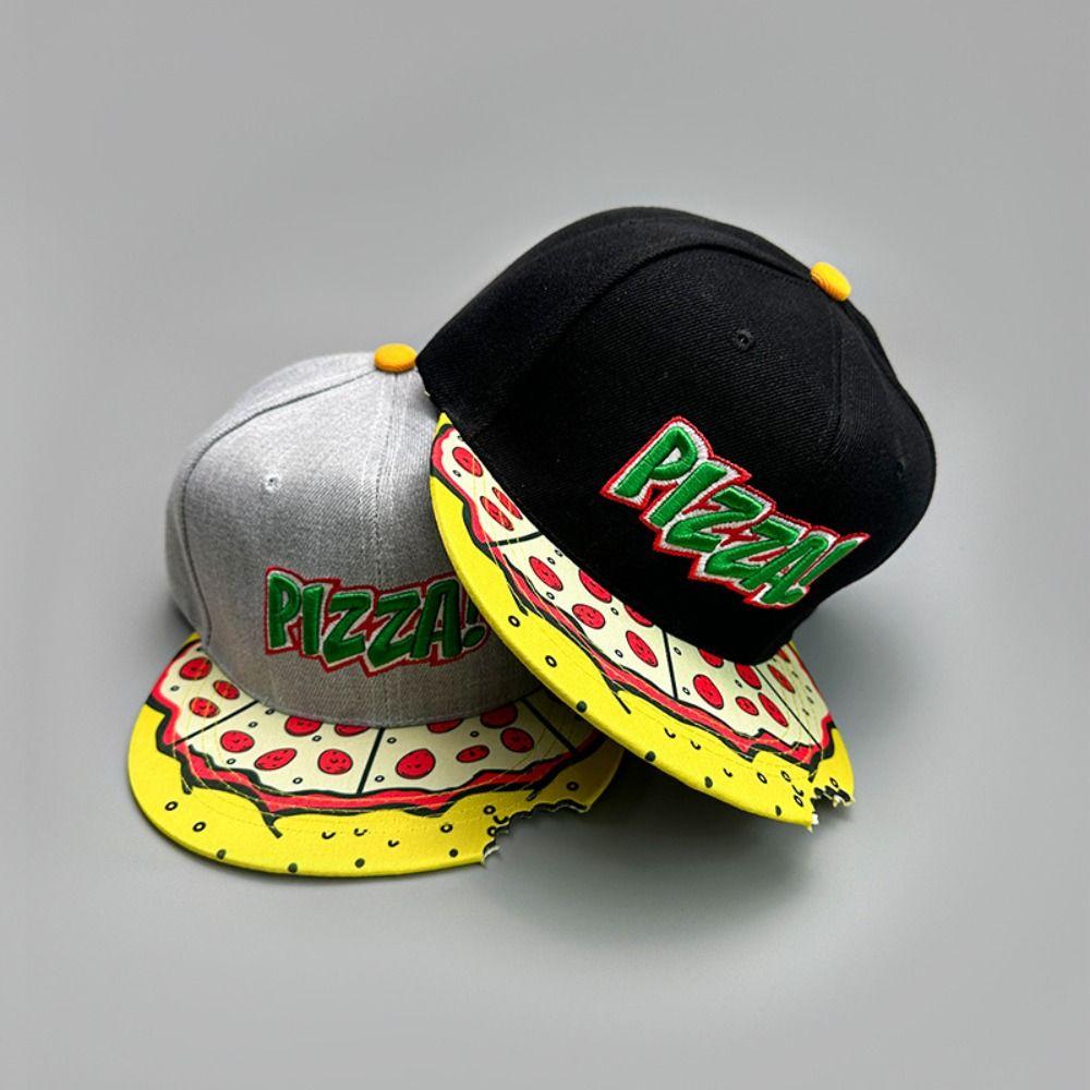 Бейсболка с вышитыми буквами и изображением пиццы, кепка с козырьком, модная шляпа от солнца для девочек