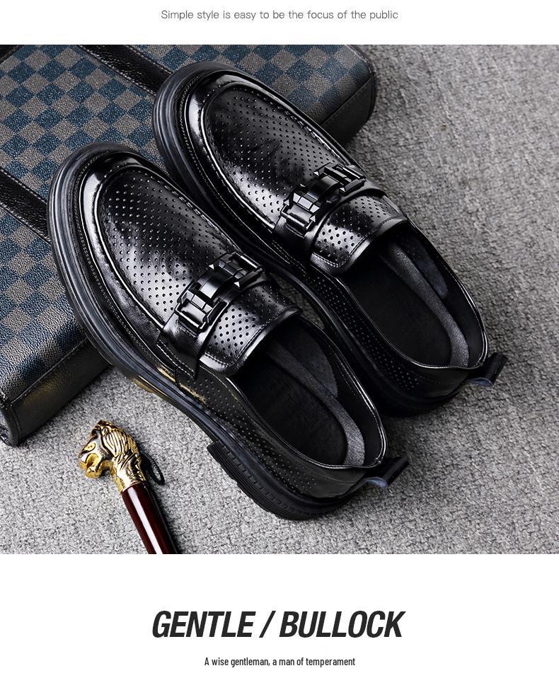 Мужские модные дышащие кожаные слипоны: Универсальный, Модный и Удобный для Деловой или Повседневной Носки