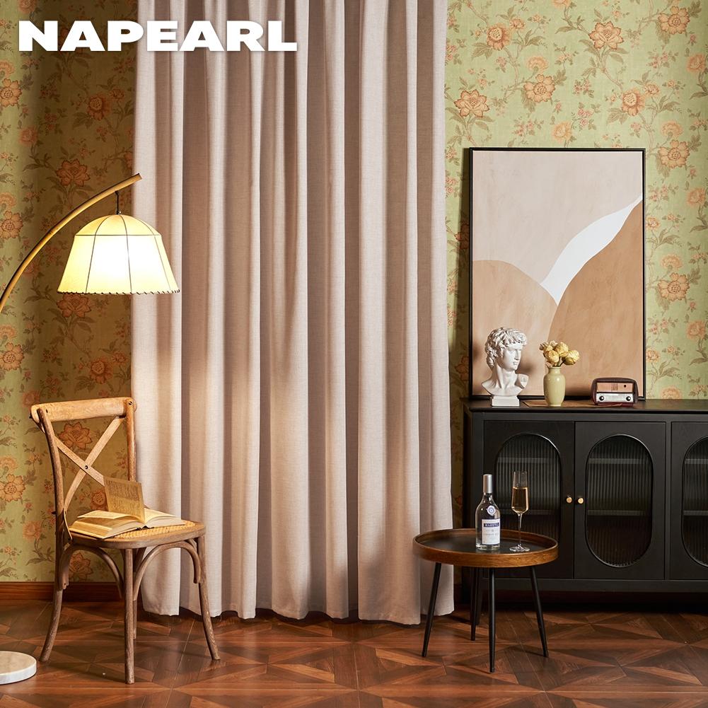 1 шт. NAPEARL, сплошной цвет, имитация льна, оконная тюль, занавеска для гостиной, прозрачная занавеска, занавеска для кухни, двери, спальни
