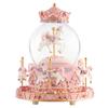 Snow Globe Music Box Color LED Light Crystal Ball Automatic Snowfall Popular Birthday Christmas Gift for Girls Women Girlfriends Merry-Go-Round