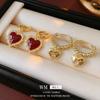 Серьги Ankola Red Heart с золотым покрытием: Стильный, ретро, универсальный, модный аксессуар высокого класса