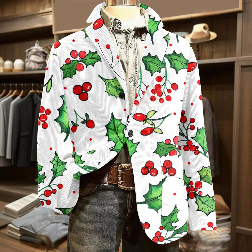 Мужской уродливый рождественский вельветовый теплый карманный пиджак-кардиган, мужской повседневный костюм