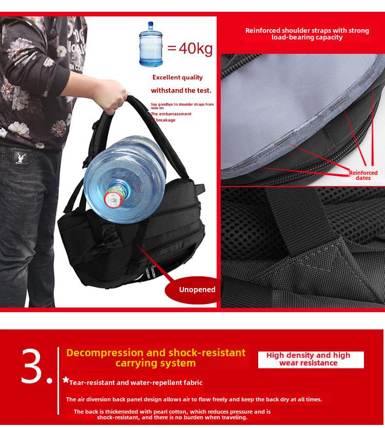 Мужской рюкзак большой вместимости 55 л из ткани Оксфорд для путешествий и отдыха на природе - прочная сумка для альпинизма и школы