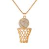 Fashion Basketball Hoop Necklace, Exquisite Hollow Pendant, European and American Sports Trend Jewelry