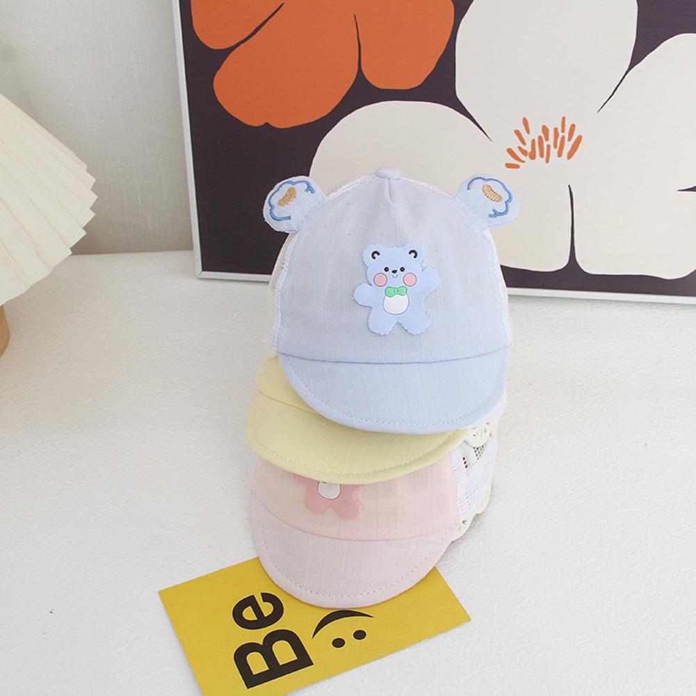 Summer Mesh Peaked Cap For Newborn Cute Cartoon Sunshade Cotton Baseball Hat For 0-6 Months