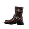 Fashion Autumn Winter Retro Leather Cowboy Women's Knight Boots Designer Casual Luxury Shoes Women Fashion Wedge Ankle Boots Ladies